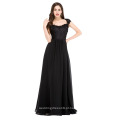 Grace Karin Ladies Vestidos para ocasiões especiais sem mangas Long Black Lace Evening Dresses CL6127